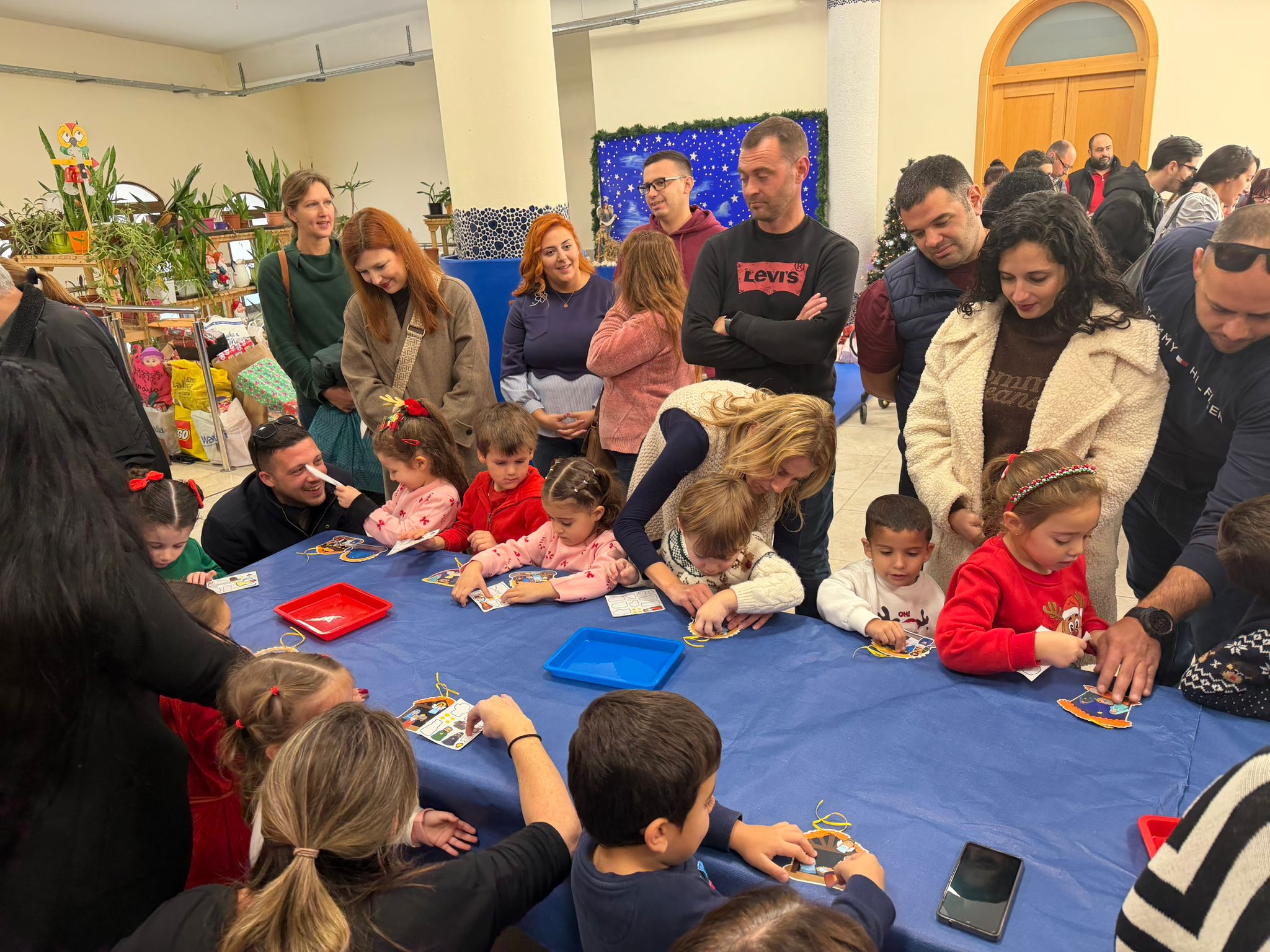 Parents participating in school activity